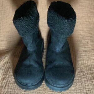 Black Faux-Fur Cuff Boots | Girls Size 3
